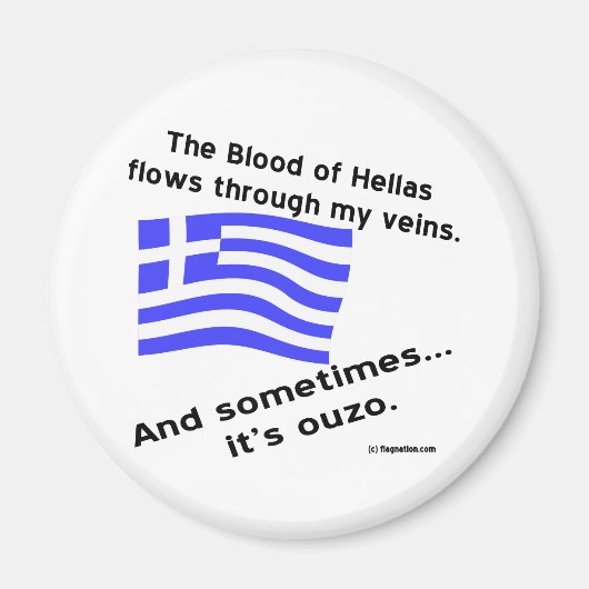 Bloed van Hellas & Ouzo Magneet (Voorkant)