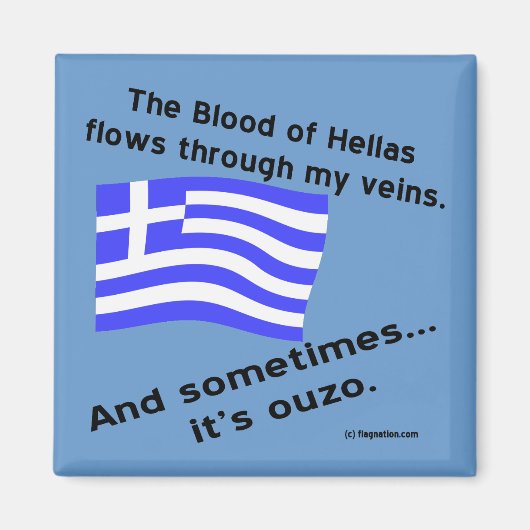 Bloed van Hellas & Ouzo Magneet (Voorkant)