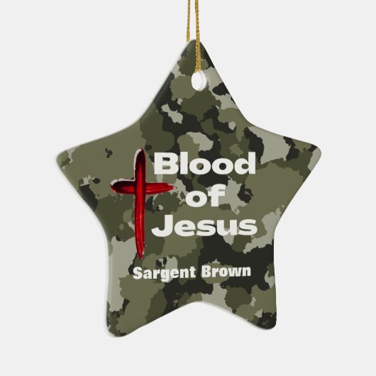 Bloed van Jesus Green Camo gepersonaliseerd gebed Keramisch Ornament (Rechts)