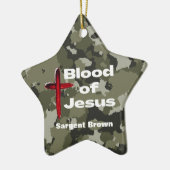 Bloed van Jesus Green Camo gepersonaliseerd gebed Keramisch Ornament (Links)