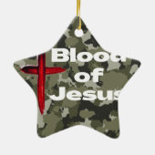 Bloed van Jesus Green Camo gepersonaliseerd gebed Keramisch Ornament (Achterkant)