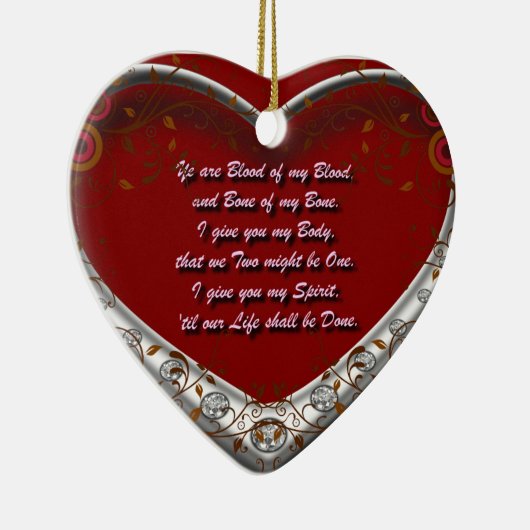 Bloed van mijn bloed: Schots Gaelic Marriage Oath  Keramisch Ornament (Rechts)