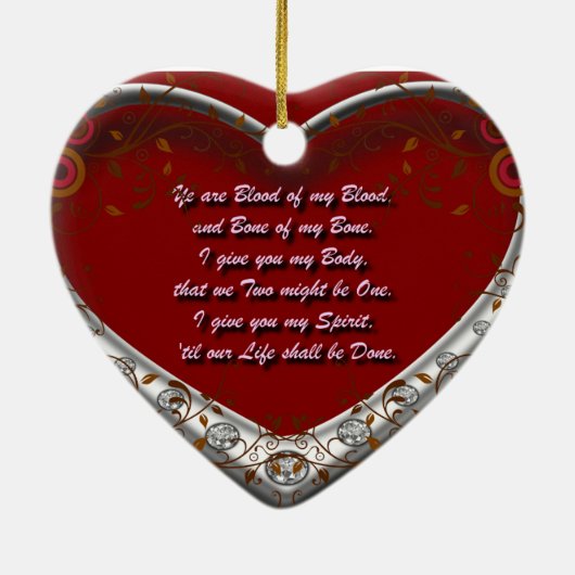 Bloed van mijn bloed: Schots Gaelic Marriage Oath  Keramisch Ornament (Achterkant)