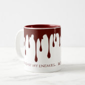 Bloed van mijn vijanden, bloeduitstorting tweekleurige koffiemok (Voorkant links)