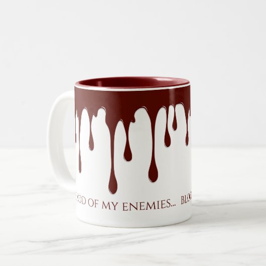 Bloed van mijn vijanden, bloeduitstorting tweekleurige koffiemok (Voorkant links)