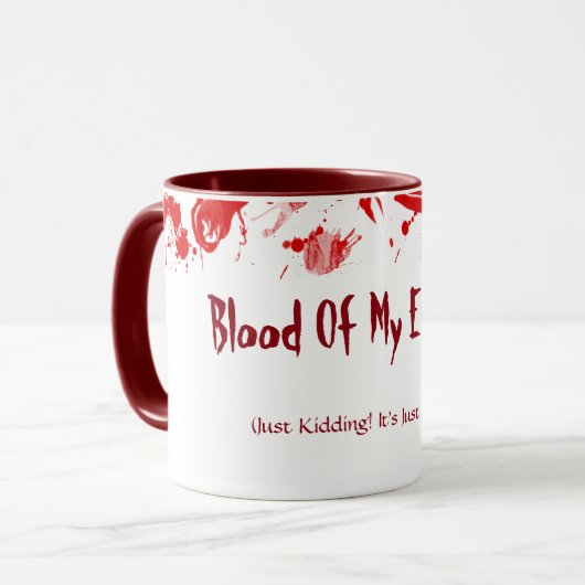 Bloed van mijn vijanden die gewoon dood zijn. Het  Mok (Voorkant links)