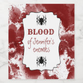 Bloed van mijn vijanden Halloween Wijn Etiket (Enkel label)