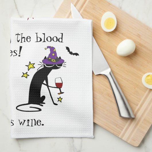 Bloed van mijn vijanden, JK wijn, zwarte kat Theedoek (Quarter Fold)