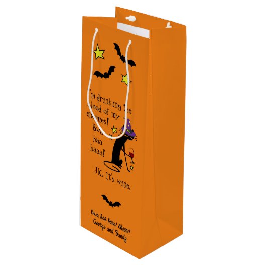 Bloed van mijn vijanden, JK wijn, zwarte kat Wijn Cadeautas (Voorkant Gekanteld)