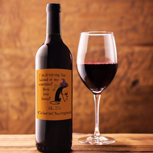 Bloed van mijn vijanden, JK wijn, zwarte kat Wijn Etiket
