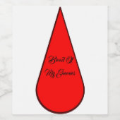 Bloed van mijn vijanden Wijnlabel Wijn Etiket (Enkel label)