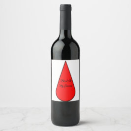 Bloed van mijn vijanden Wijnlabel Wijn Etiket