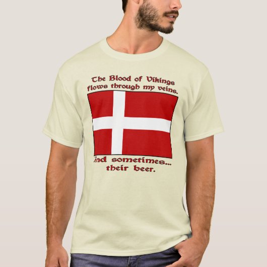 Bloed Vikings stroomt aderen soms bier Mannen T-shirt (Voorkant)