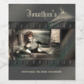 Bloed zuigen Vampier Horror Film Wijn Etiket (Enkel label)