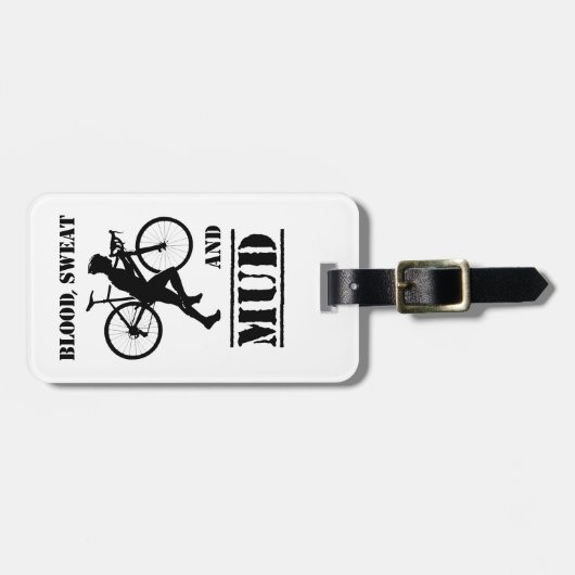 Bloed zweet en modder cyclocross bagagelabel (Voorkant horizontaal)