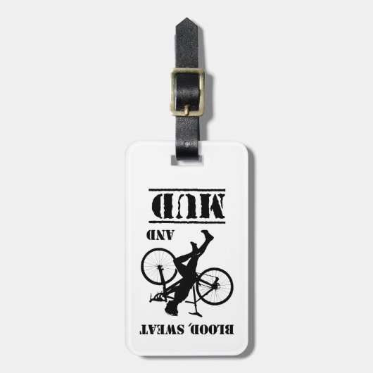 Bloed zweet en modder cyclocross bagagelabel (Voorkant verticaal)
