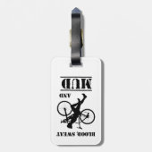 Bloed zweet en modder cyclocross bagagelabel (Achterkant verticaal)