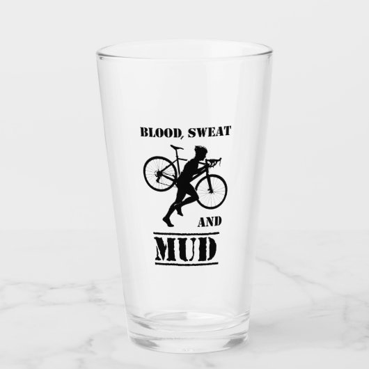 Bloed zweet en modder cyclocross glas (Voorkant)