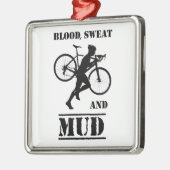 Bloed zweet en modder cyclocross metalen ornament (Links)