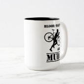 Bloed zweet en modder cyclocross tweekleurige koffiemok (Voorkant rechts)