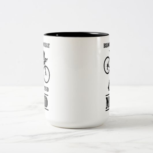 Bloed zweet en modder cyclocross tweekleurige koffiemok (Center)