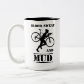Bloed zweet en modder cyclocross tweekleurige koffiemok (Links)