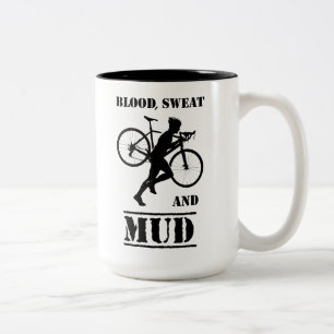 Bloed Zweet En Modder Cyclocross Tweekleurige Koffiemok
