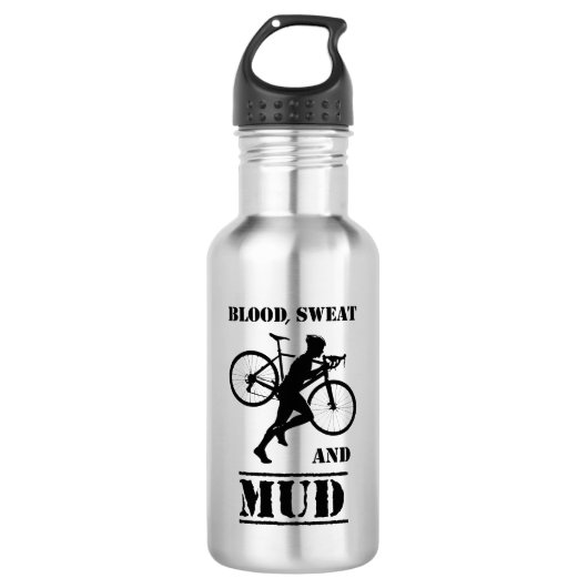 Bloed zweet en modder cyclocross waterfles  (Voorkant)