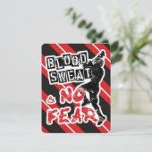 Bloed, zweet & geen angst Lacrosse uitnodigingen (Staand voorkant)