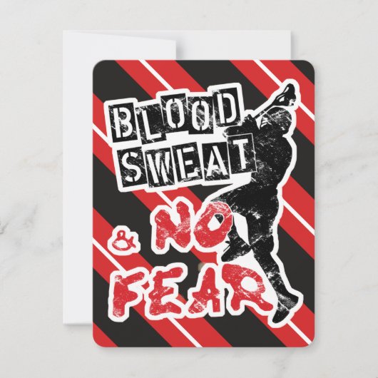 Bloed, zweet & geen angst Lacrosse uitnodigingen (Voorkant)