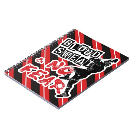 Bloed, zweten en geen angst Lacrosse Notitieblok Notitieboek (Linkerzijde)