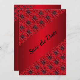 Bloeda rode dahlia's in gotische stijl save the da save the date