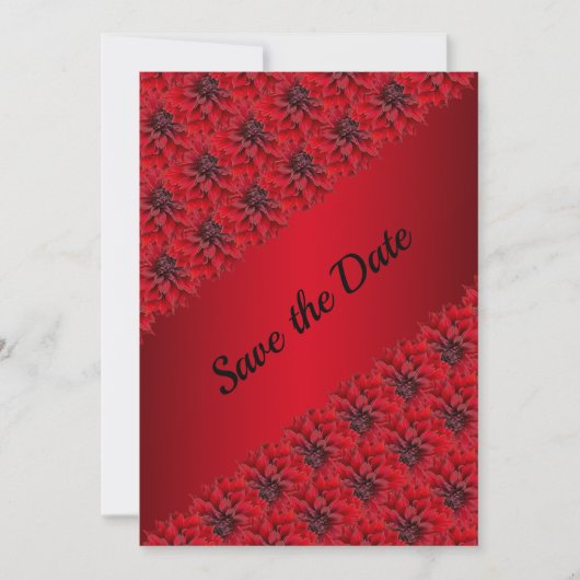 Bloeda rode dahlias in gotische stijl save the dat save the date (Voorkant)