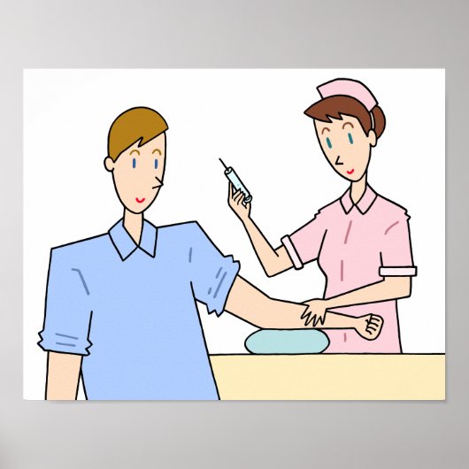 Bloedafname en vaccinatie. poster (Voorkant)