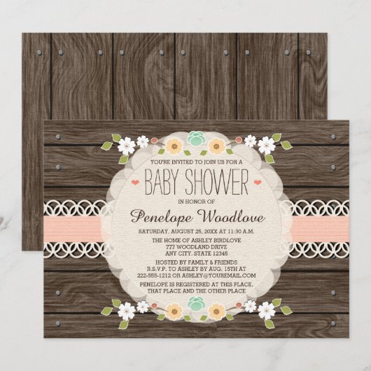 BLOEDBABY SHOWER INVITATIONS KAART (Voorkant / Achterkant)