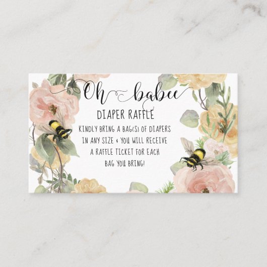Bloedbad Oh Babee Bumblebee Diaper Raffle Visitekaartje (Voorkant)