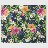 Bloedbad van Hibiscus Orchids en Plum Cadeaupapier (Vlak)