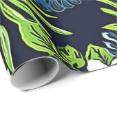 Bloedbad van Hibiscus Orchids en Plum Cadeaupapier (Rol Hoek)