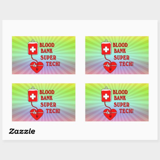 BLOEDBANK SUPER TECH RECHTHOEKIGE STICKER (Vel)