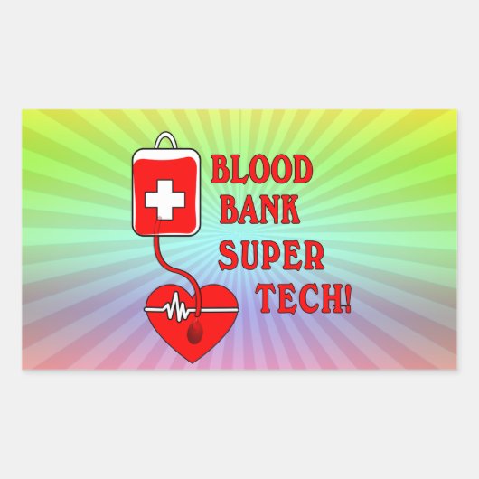 BLOEDBANK SUPER TECH RECHTHOEKIGE STICKER (Voorkant)