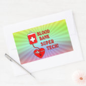 BLOEDBANK SUPER TECH RECHTHOEKIGE STICKER (Envelop)