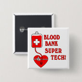BLOEDBANK SUPER TECH VIERKANTE BUTTON 5,1 CM (Voorkant /achterkant)