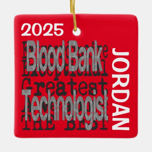 Bloedbank Technoloog Buitengewoon CUSTOM Keramisch Ornament (Voorkant)