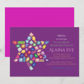 BLOEDBAT Mitzvah Uitnodiging (Voorkant / Achterkant)