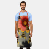 Bloedbijen en Gaillardia Flower Schort (Gedragen)