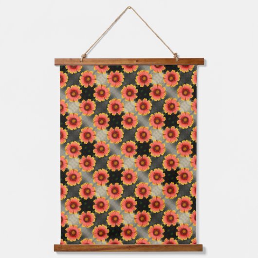 Bloedbijen en Gaillardia Flowers Boho Chic Hangend Wandkleed (Voorkant)