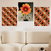 Bloedbijen en Gaillardia Flowers Boho Chic Muurkunst Sets