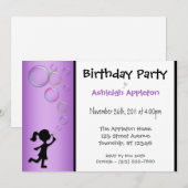 Bloedblaasjes Paarse Birthday-uitnodigingen Kaart (Voorkant / Achterkant)