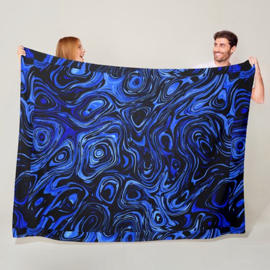 Bloedblauw watervuur fleece deken (In situ)