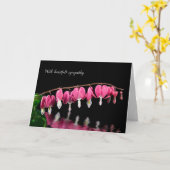 Bloedbloeding Heart bloesems op zwart water Kaart (Gele Bloem)